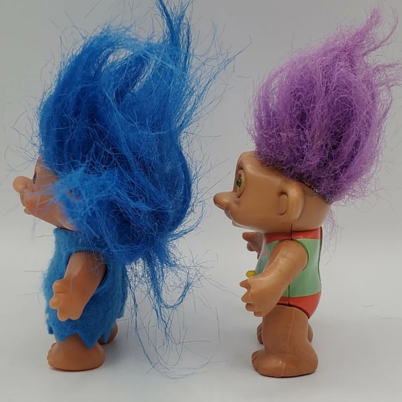 Vintage Trolls Purple Hair & Blue Hair 1992, 2005. Troll Pencil Tops New Gen. - Picture 2 of 10